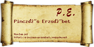 Pinczés Erzsébet névjegykártya