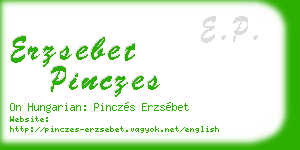 erzsebet pinczes business card