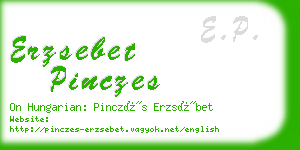 erzsebet pinczes business card